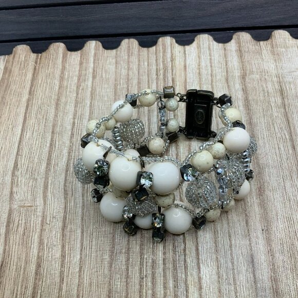 Chico's Beaded Chunky Magnetic Clasp Bracelet - Picture 3 of 6